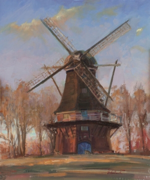  Click to See Volendam Windmill at Sunset