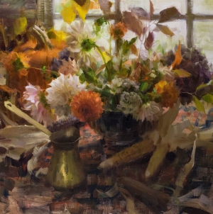 Click to See Autumn Flowers by the Window