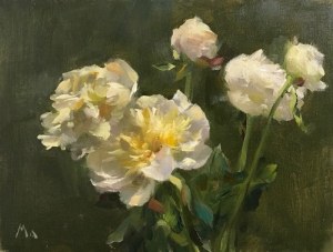  Click to See Sunlit White Peonies