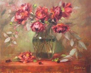  Click to See Dahlias in Glass Vase