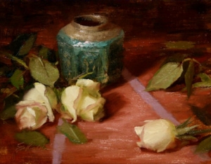  Click to See Ginger Jar with White Roses