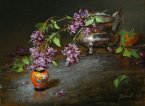  Click to See Lilacs with Little Orange Vase