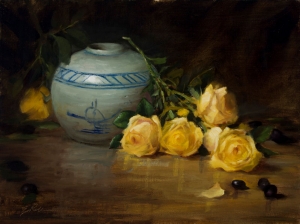  Click to See Yellow Roses with Korean Vase