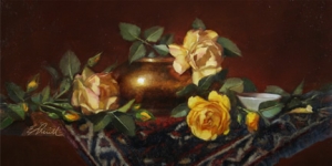  Click to See Yellow Roses with Persian Rug